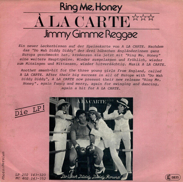 À La Carte – Ring Me, Honey (Single) – Bild 2