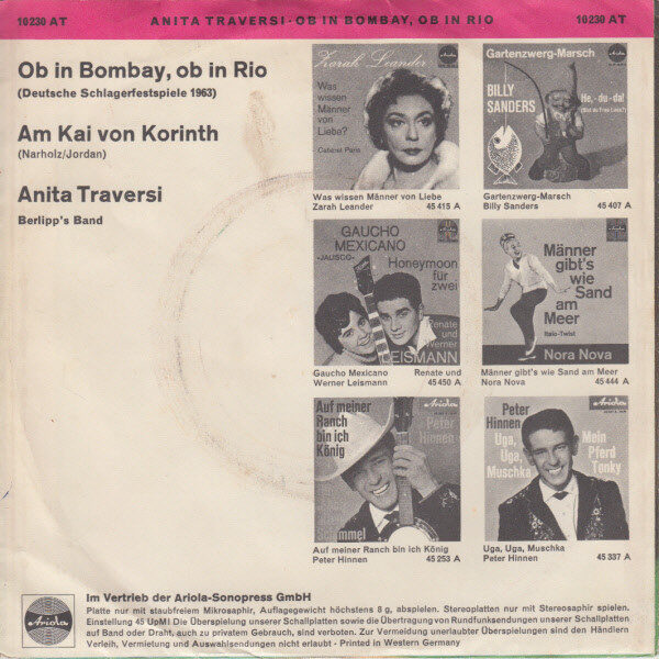 Anita Traversi – Ob In Bombay, Ob In Rio (Single) – Bild 2