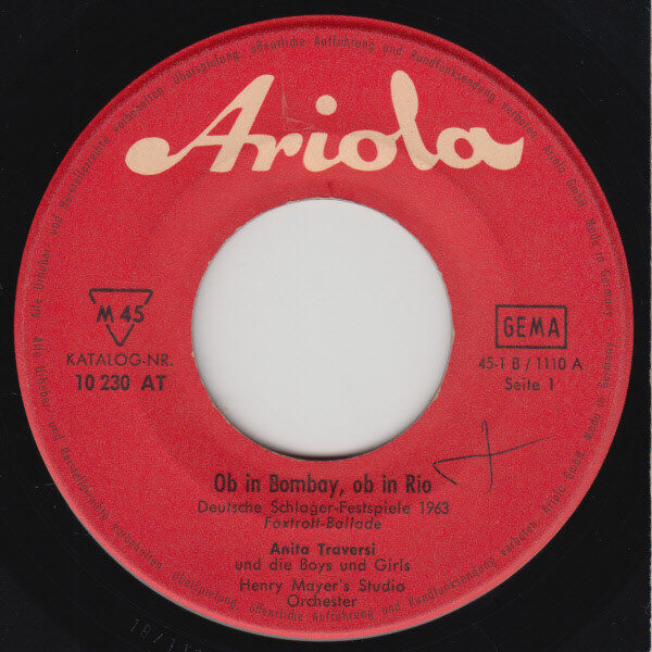Anita Traversi – Ob In Bombay, Ob In Rio (Single) – Bild 3