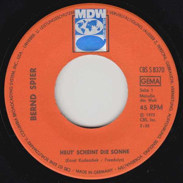 Bernd Spier – Heut' Scheint Die Sonne (Single) – Bild 3