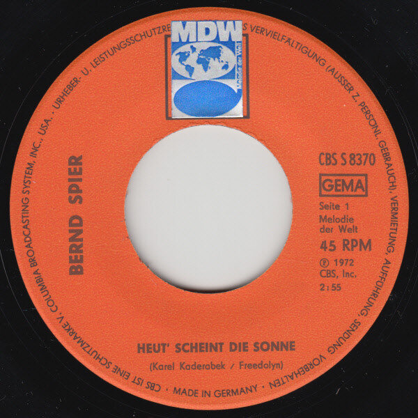 Bernd Spier – Heut' Scheint Die Sonne (Single) – Bild 3