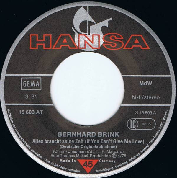 Bernhard Brink – Alles Braucht Seine Zeit (Single) – Bild 3