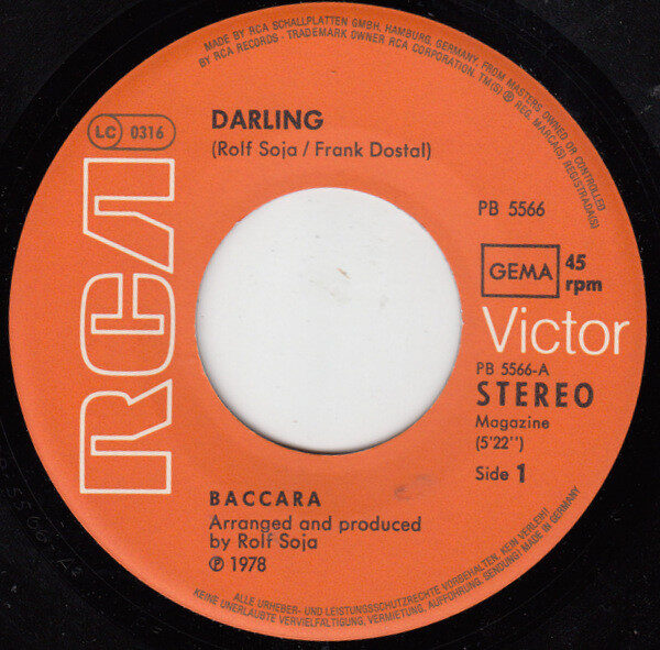 Baccara – Darling (Single) – Bild 3