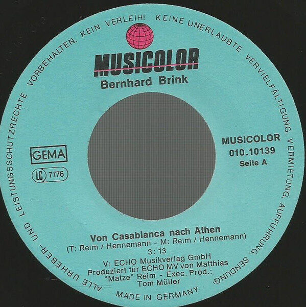 Bernhard Brink – Von Casablanca Nach Athen (Single) – Bild 2