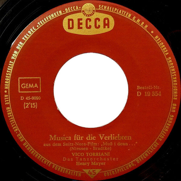 Vico Torriani – Bei Diesem Tango Geht Das Licht Aus / Musica Für Die Verliebten (Single) – Bild 4