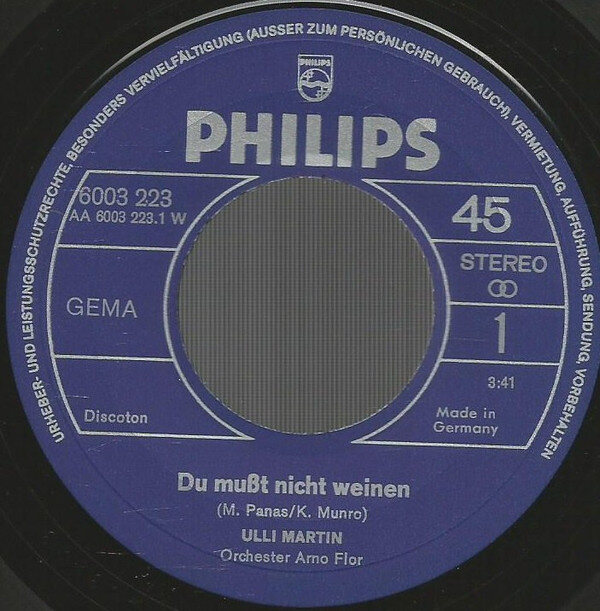 Ulli Martin – Du Mußt Nicht Weinen (Single) – Bild 3