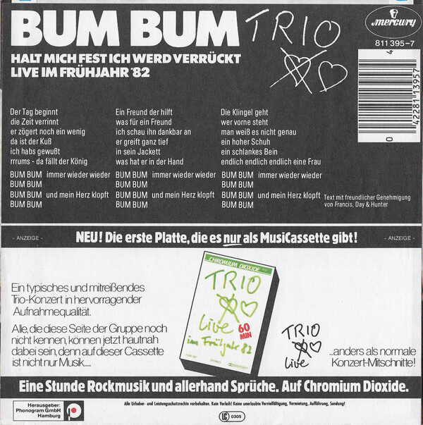 Trio – Bum Bum (Single) – Bild 2