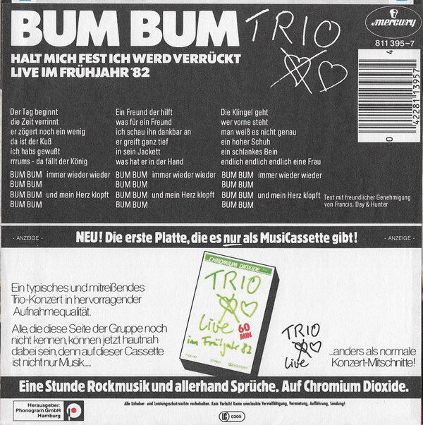 Trio – Bum Bum (Single) – Bild 2