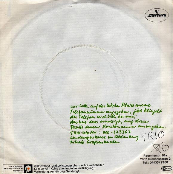Trio – Anna - Lassmichrein Lassmichraus (Single) – Bild 2