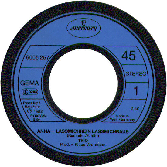 Trio – Anna - Lassmichrein Lassmichraus (Single) – Bild 3