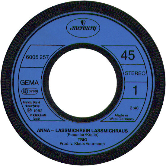 Trio – Anna - Lassmichrein Lassmichraus (Single) – Bild 3
