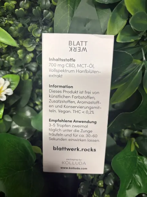 BLATTWERK BARBARA Vollspektrum Naturextrakt 700 mg CBD – Bild 2