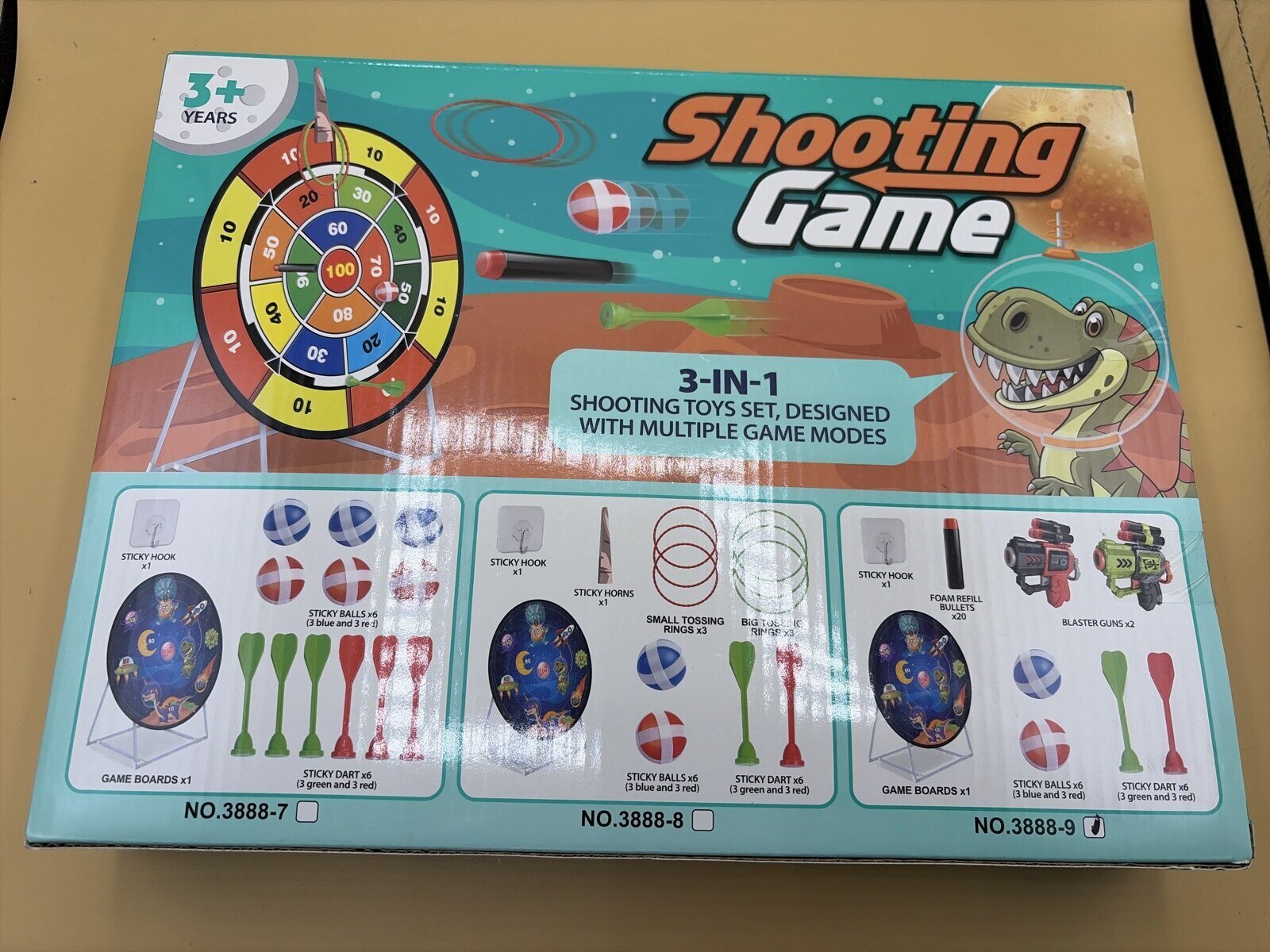 Shooting Game 3-in-1 Dartboard Spielset 73 cm 15-teilig – Bild 2