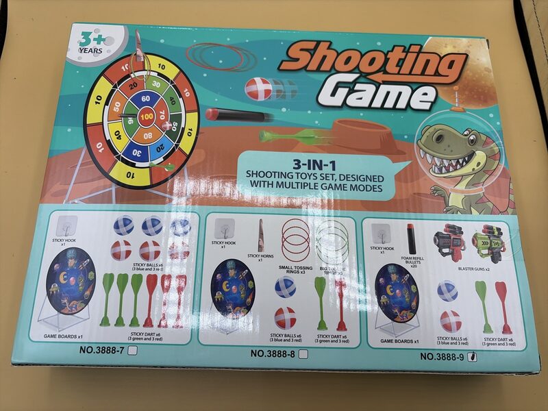 Shooting Game 3-in-1 Dartboard Spielset 73 cm 15-teilig – Bild 2