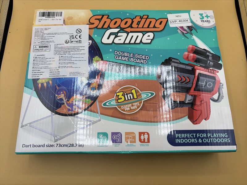 Shooting Game 3-in-1 Dartboard Spielset 73 cm 15-teilig – Bild 1
