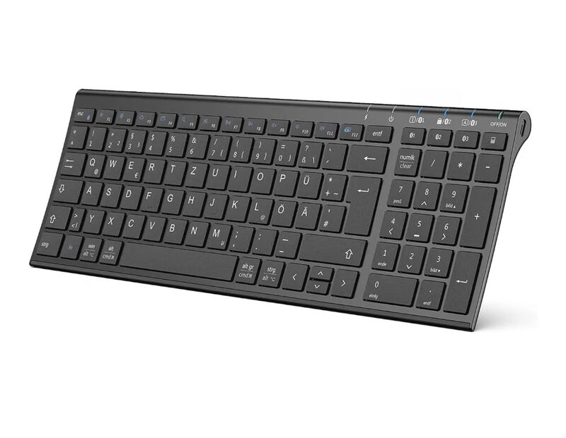iClever IC-BK10 kabellose Tastatur Bluetooth QWERTZ Schwarz