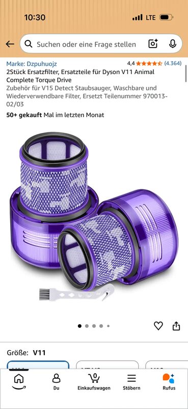 Dzpuhuojz V11 Ersatzfilter 2 Stück für Dyson V11 Animal – Bild 2