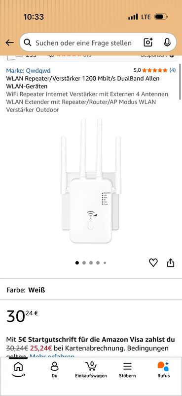 AC1200M-U WLAN Repeater 4 Antennen Dual Band 1 Stück – Bild 3