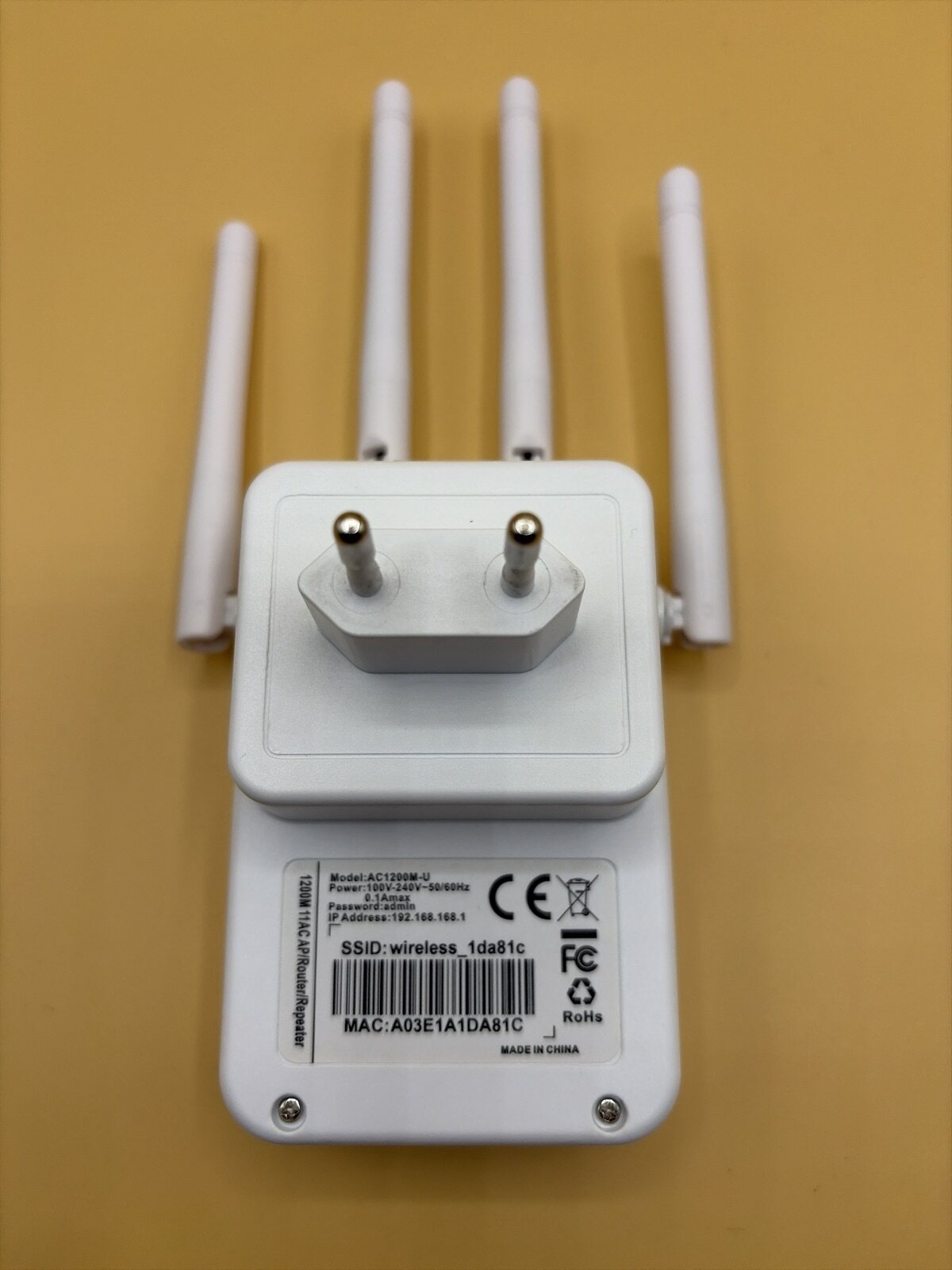 AC1200M-U WLAN Repeater 4 Antennen Dual Band 1 Stück – Bild 2