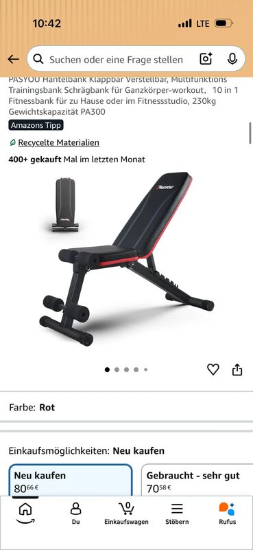 PASYOU PA300 Hantelbank klappbar verstellbar 230 kg – Bild 3