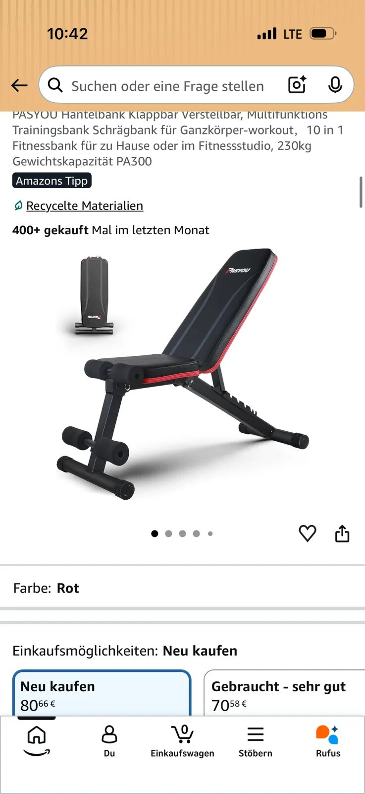 PASYOU PA300 Hantelbank klappbar verstellbar 230 kg – Bild 3