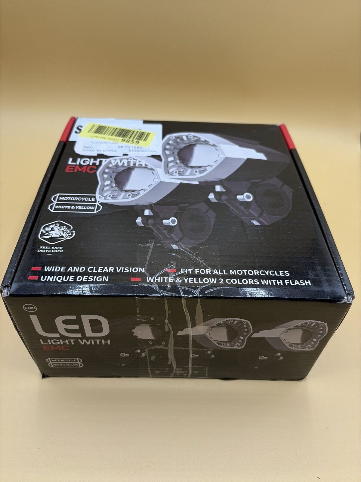 Suparee Motorrad Zusatzscheinwerfer LED Weiß Gelb 2 Stück