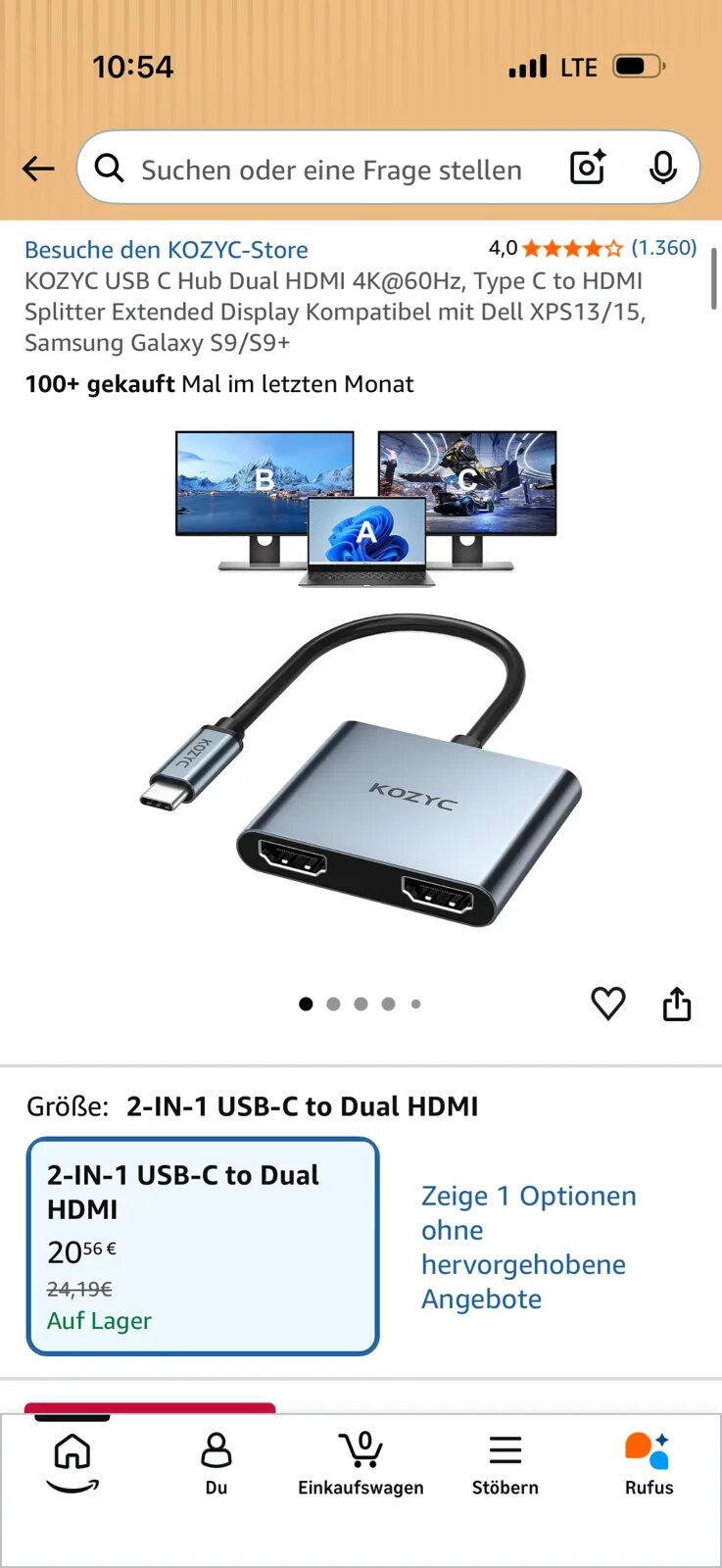 KOZYC 4-IN-1 USB-C Hub HDMI Typ-C PD 100W – Bild 3