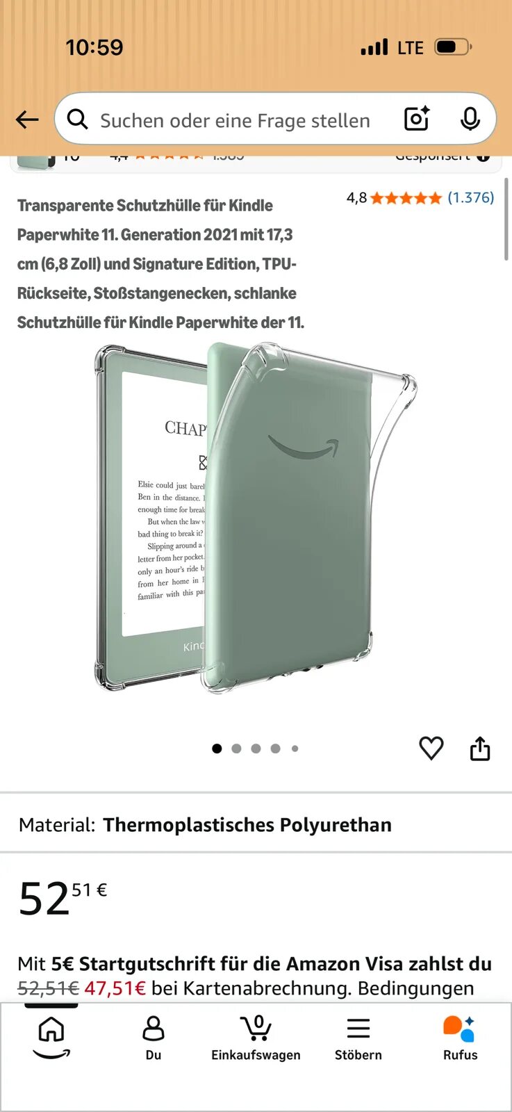 Transparente Schutzhülle Kindle Paperwhite 11. Generation 17,3 cm – Bild 2