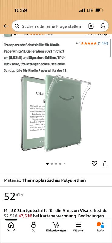 Transparente Schutzhülle Kindle Paperwhite 11. Generation 17,3 cm – Bild 2
