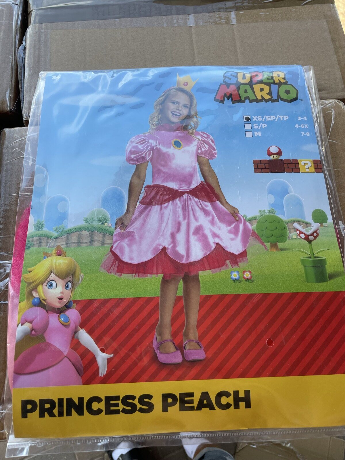 Super Mario Princess Peach Kinderkostüm Größe XS bis M