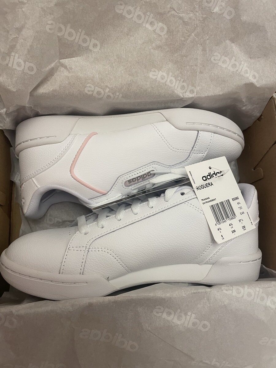 adidas Sneaker weiß mit rosa Akzent Lederoptik Größe 37 1/3 – Bild 7