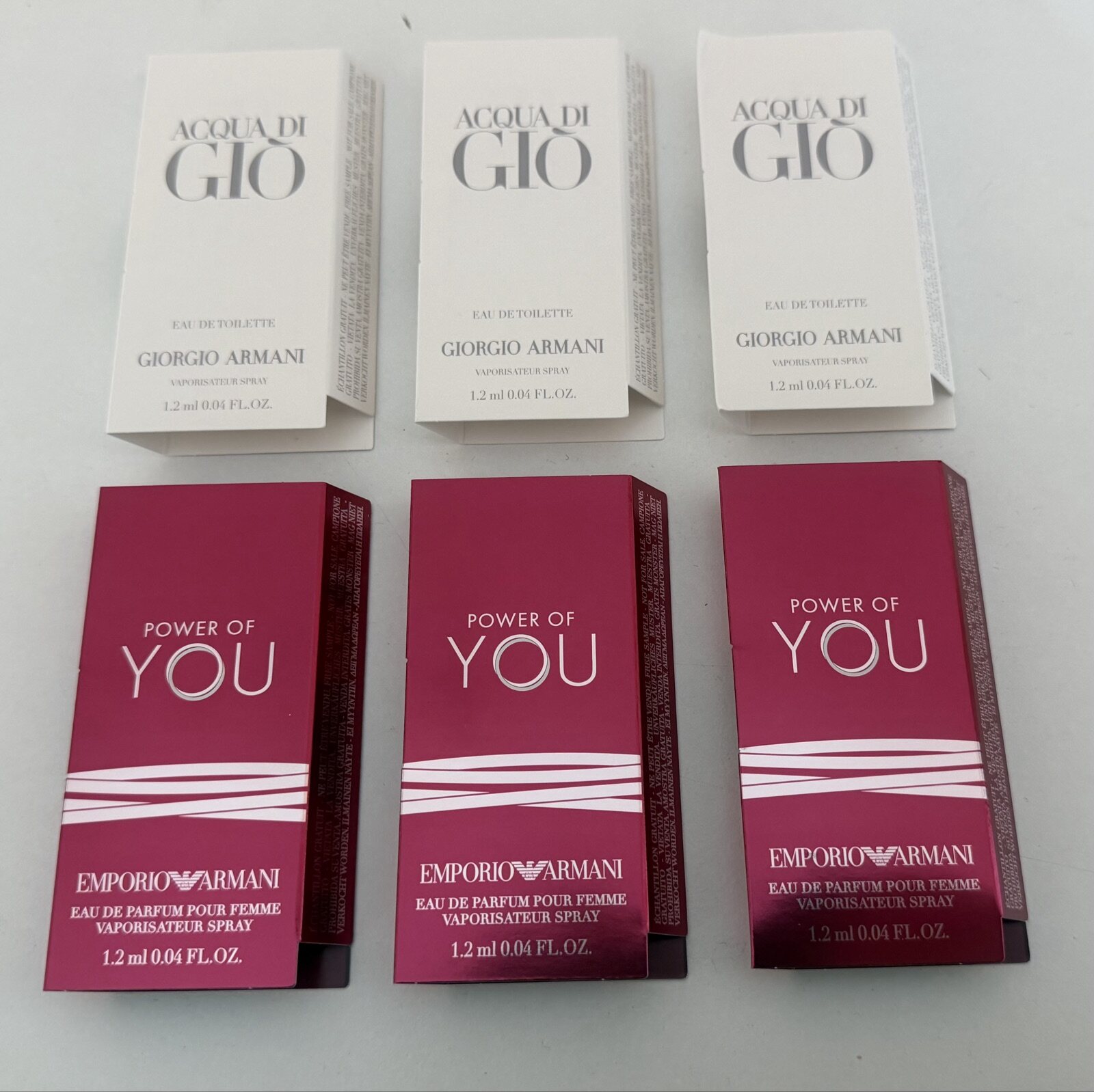 Emporio Armani Power of You Eau de Parfum und Aqua di Gio Pour Homme 6x 1.2 ml Spray