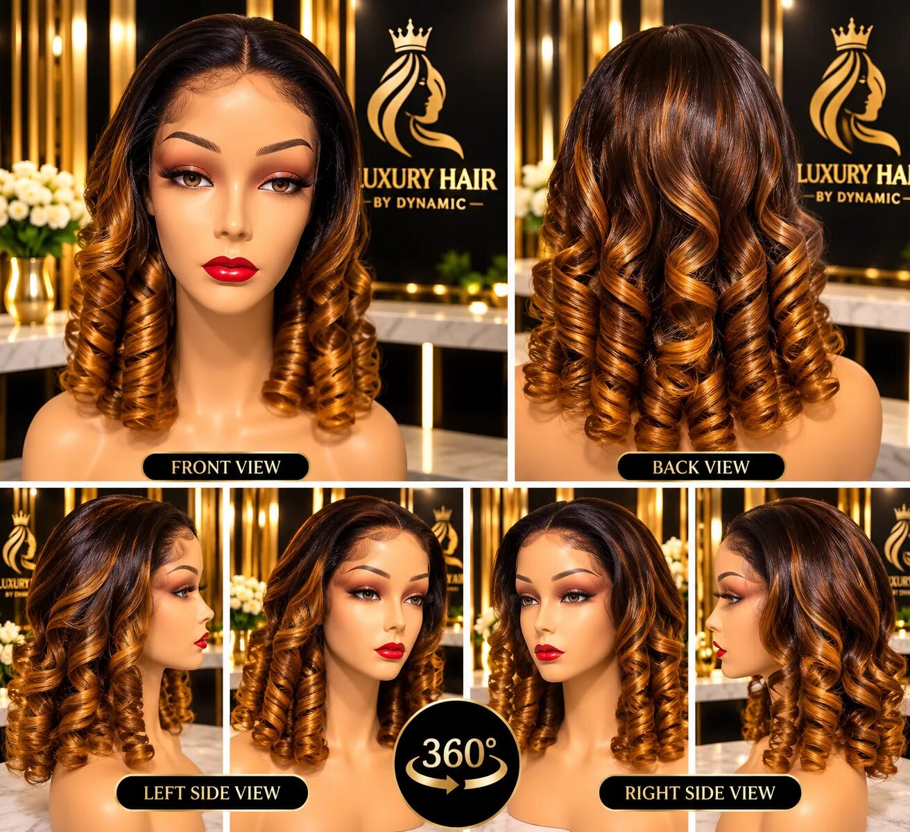 Bounce curly ,human hair wig 350g, 22inch – Bild 2