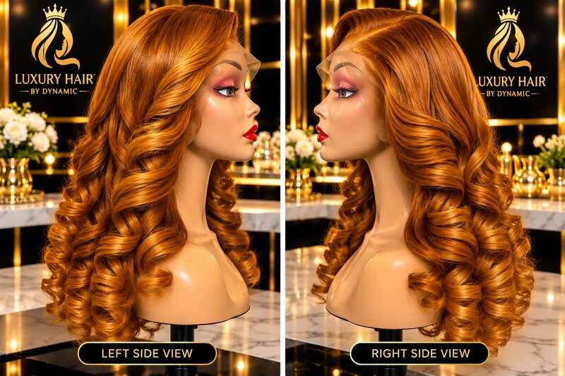Luxury bounce curly human hair wig, 20inch  with 5x5 closure. 350g – Bild 2